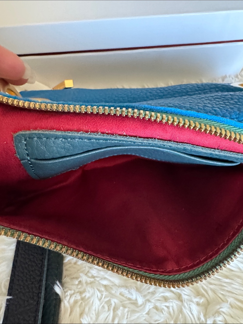 Hammitt Montana Reversible Small Crossbody Bag - Toluca Blue & Gold - Picture 8 of 9